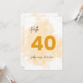 40歳の誕生日カードゴールデンスパークル カード (正面/裏面インサイチュ)