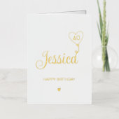 40歳の誕生日カードハッピー四十歳金ゴールド 箔グリーティングカード (正面)