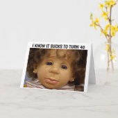 40歳の誕生日カード、あなたはまだ人形 カード (黄色い花)