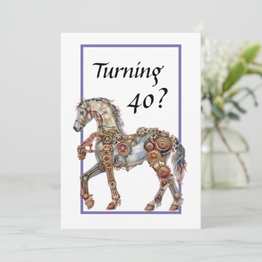 40歳の誕生日カード 招待状 (スタンド正面)