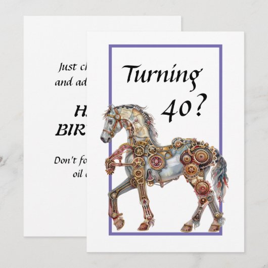 40歳の誕生日カード 招待状 (正面/裏面)