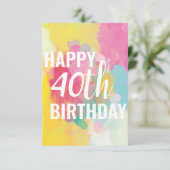 40歳の誕生日カード（「水彩グラデーション」） (スタンド正面)