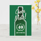 40歳の誕生日カード(男性用)|熟成された年齢 カード (黄色い花)