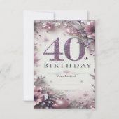 40歳の誕生日カード, 美しいデザインの招待状 招待状 (正面)