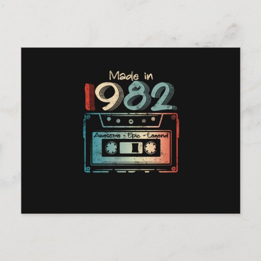 40歳の誕生日ギフトが1982年カセットで作られる 案内ポストカード (正面)