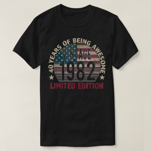 40歳の誕生日ギフト男性ヴィンテージ1982 40歳U Tシャツ (デザイン正面)