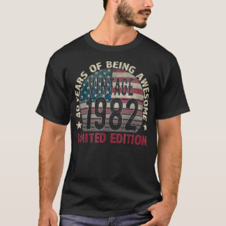 40歳の誕生日ギフト男性ヴィンテージ1982 40歳U Tシャツ