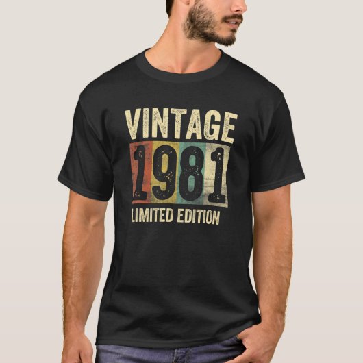 40歳の誕生日ギフト40歳のヴィンテージ1981制限 Tシャツ (正面)