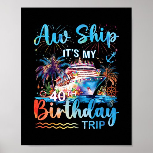 40歳の誕生日クルーズ旅行バケーション ポスター (正面)