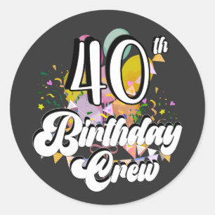 40歳の誕生日クルー40パーティー ラウンドシール
