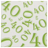 40歳の誕生日クール番号パターン（緑/白） ファブリック (クローズアップ)