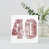 40歳の誕生日グランジ赤 カード (スタンド正面)