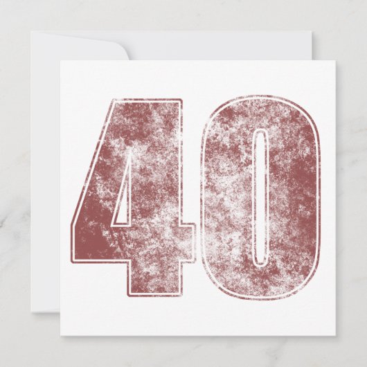 40歳の誕生日グランジ赤 カード (正面)