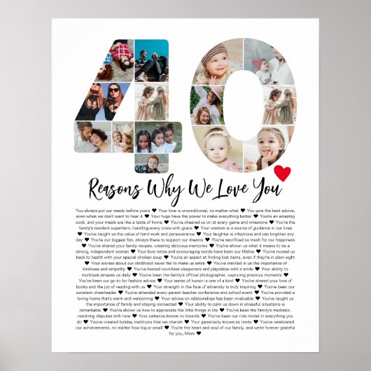 40歳の誕生日コラージュを愛する理由 ポスター (正面)