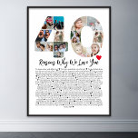 40歳の誕生日コラージュを愛する理由 ポスター<br><div class="desc">愛祝し、この理由で永続的な思い出を作成する私はあなたを愛する理由フォトコラージュこのカスタマイズ可能なテンプレートパーソナライズされたは、様々な大事な行事に最適な心と贈り物を作ることができる記念日から誕生日ま結婚で、または単にバレンタインデー。私があなたを愛する理由表現 – あなたが誰かを愛す10の特別な理由を強調する意味のあるコラージュであなたの愛。の結婚記念日の贈り物 – 愛と献身の年を記念し、思慮深く記念日の贈り物パーソナライズされた。誕生日ギフト:誰かの誕生日を特別に特別に作るユニークと、あなたが誕生日の女の子や男の子を崇拝する理由を美しく示す心温まるポスター。夫、妻、ボーイフレンド、ガールフレンド、息子、娘、友人、ベスティー、同僚やボスのための完璧な贈り物。あなたはコミットされた人間関係でも出発でも、このテンプレートはあなたの愛に表現理想的である。家族の愛祝やカップルの愛を贈る。バレンタインデーの贈り物 – あなたの深いの愛情をロマンチックパーソナライズされたでバレンタインデーの贈り物で表現あなたの恋人を驚かせ。彼パーソナライズされたへの贈り物 – あなたの人生の中で彼が心を引き付ける贈り物で彼が指し示すカスタマイズあなたの人生の特別な人を。彼女ユニークへの贈り物 – あなたの生活の中で特別な女性を愛し感じて、彼女が大切にするであろう優れた贈り物と感謝する。「愛する理由」のコラージュを作ることは、簡単であり、このテンプレートで楽しい。あなたは祝の記念日、節目の誕生日、単に愛の誕生日など表現、このテンプレートは心とクリエイティブを通して自分の共有を愛すユニークる方法を提供す祝る。最高傑作の作成パーソナライズされた開始</div>