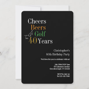 40歳の誕生日ゴルフ乾杯ビールパーティー 招待状