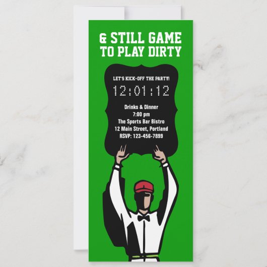 40歳の誕生日サッカーパーティの招待状-ファウル！ 招待状 (裏面)