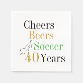 40歳の誕生日サッカー応援ビアーズミニマルパーティー スタンダードカクテルナプキン