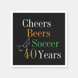 40歳の誕生日サッカー応援ビーズパーティー スタンダードカクテルナプキン