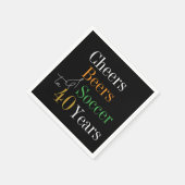 40歳の誕生日サッカー応援ビーズパーティー スタンダードカクテルナプキン (角)