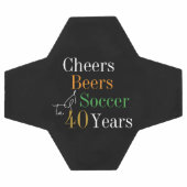 40歳の誕生日サッカー応援ビーズブラック金ゴールド サッカーボール (フラット)