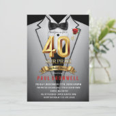 40歳の誕生日サプライズタキシード招待状 招待状 (スタンド正面)