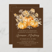 40歳の誕生日サプライズパーティー素朴ボホカンプキン インビテーションポストカード (正面/裏面)