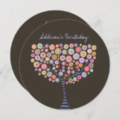 40歳の誕生日サークルツリー絵画の招待状 招待状 (正面/裏面)