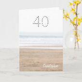 40歳の誕生日サーフィンビーチカード カード (黄色い花)