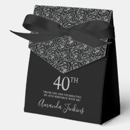 40歳の誕生日シルバーグリッタローズ ありがとう フェイバーボックス
