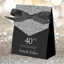 40歳の誕生日シルバーグリッターサンクスギフト
