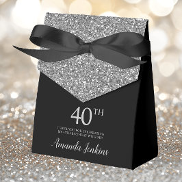 40歳の誕生日シルバーグリッターサンクスギフト フェイバーボックス