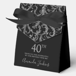 40歳の誕生日シルバー+スワールサンクスギフト フェイバーボックス