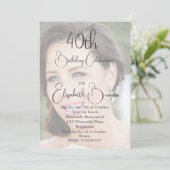 40歳の誕生日シンプル写エレガント真 招待状 (スタンド正面)