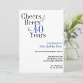 40歳の誕生日シンプル応援ビアーズパーティー 招待状 (スタンド正面)