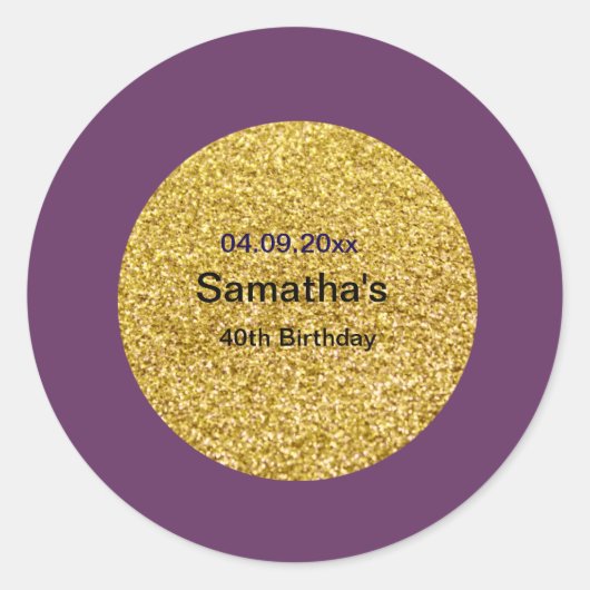 40歳の誕生日シール ラウンドシール (正面)