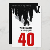 40歳の誕生日スイングワーズラットパックパーティー 招待状 (正面/裏面)