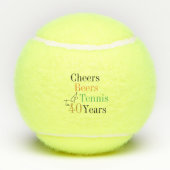 40歳の誕生日テニス応援とビアーズブラック テニスボール (裏面)
