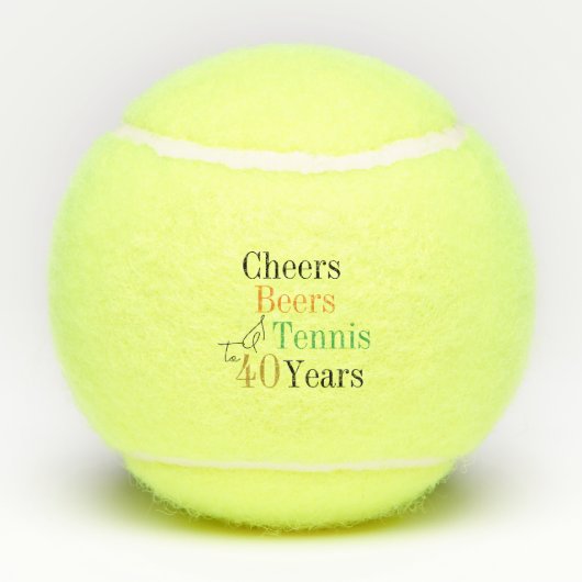 40歳の誕生日テニス応援とビアーズブラック テニスボール (裏面)