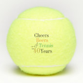 40歳の誕生日テニス応援とビアーズブラック テニスボール (正面)