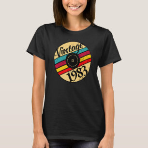 40歳の誕生日デザインヴィンテージ1983ビニールレコードプリア Tシャツ