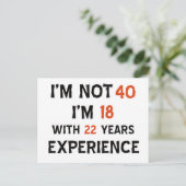 40歳の誕生日デザイン ポストカード (スタンド正面)