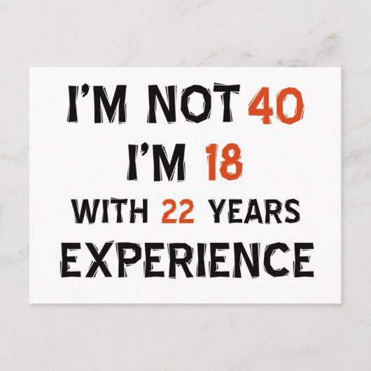 40歳の誕生日デザイン ポストカード (正面)