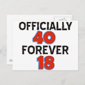 40歳の誕生日デザイン ポストカード (正面/裏面)