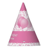 40歳の誕生日ナンバーパターンピンク/白ホタテ パーティーハット (右)