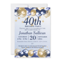 40歳の誕生日ネイビーゴールドバルーンパーティー