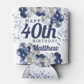40歳の誕生日ネイビーバルーン 缶クーラー (裏面)