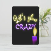 40歳の誕生日ネオンサイン キャンドル付き 招待状 (スタンド正面)