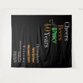 40歳の誕生日ハロウィン不気味パーティー背景 タペストリー (正面(横))