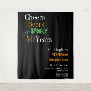 40歳の誕生日ハロウィン不気味パーティー背景 タペストリー
